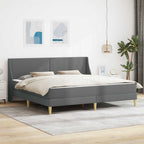 Estructura de cama con colchón Gris oscuro 180 x 200 cm