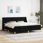 Estructura de cama con colchón Negro 180 x 200 cm Poliéster