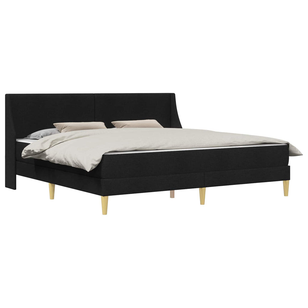 Estructura de cama con colchón Negro 180 x 200 cm Poliéster