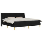 Estructura de cama con colchón Negro 180 x 200 cm Poliéster