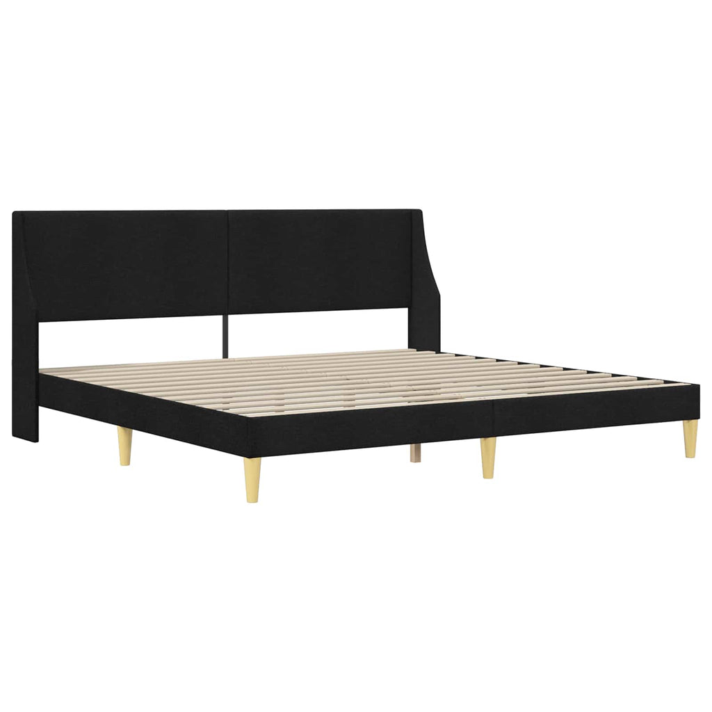 Estructura de cama con colchón Negro 180 x 200 cm Poliéster
