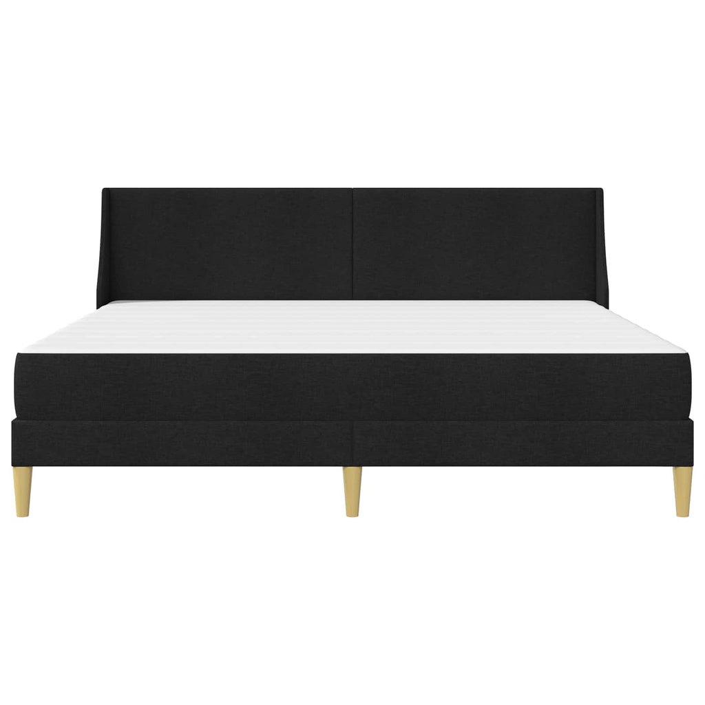 Estructura de cama con colchón Negro 180 x 200 cm Poliéster