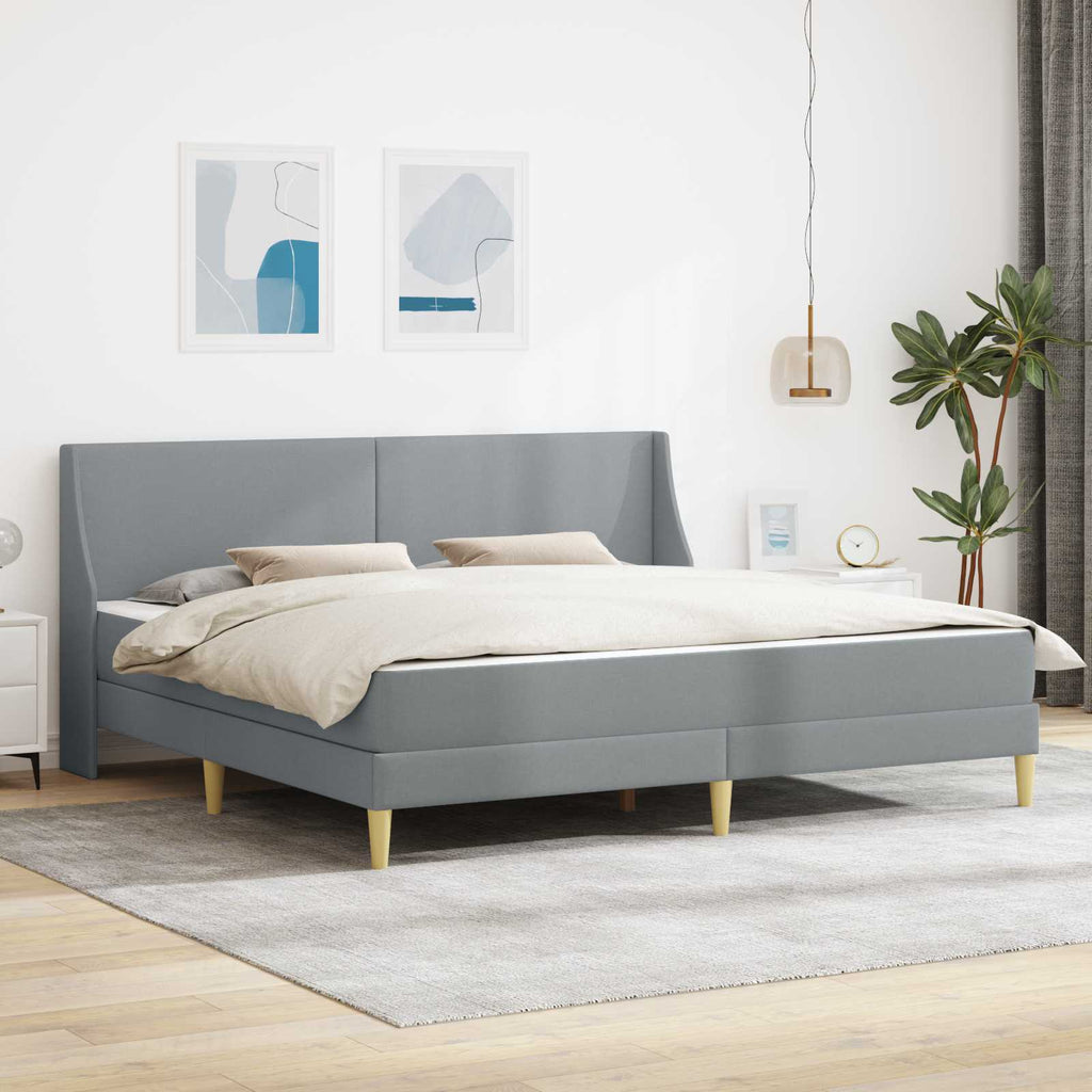 Estructura de cama con colchón Gris Claro 200 x 200 cm