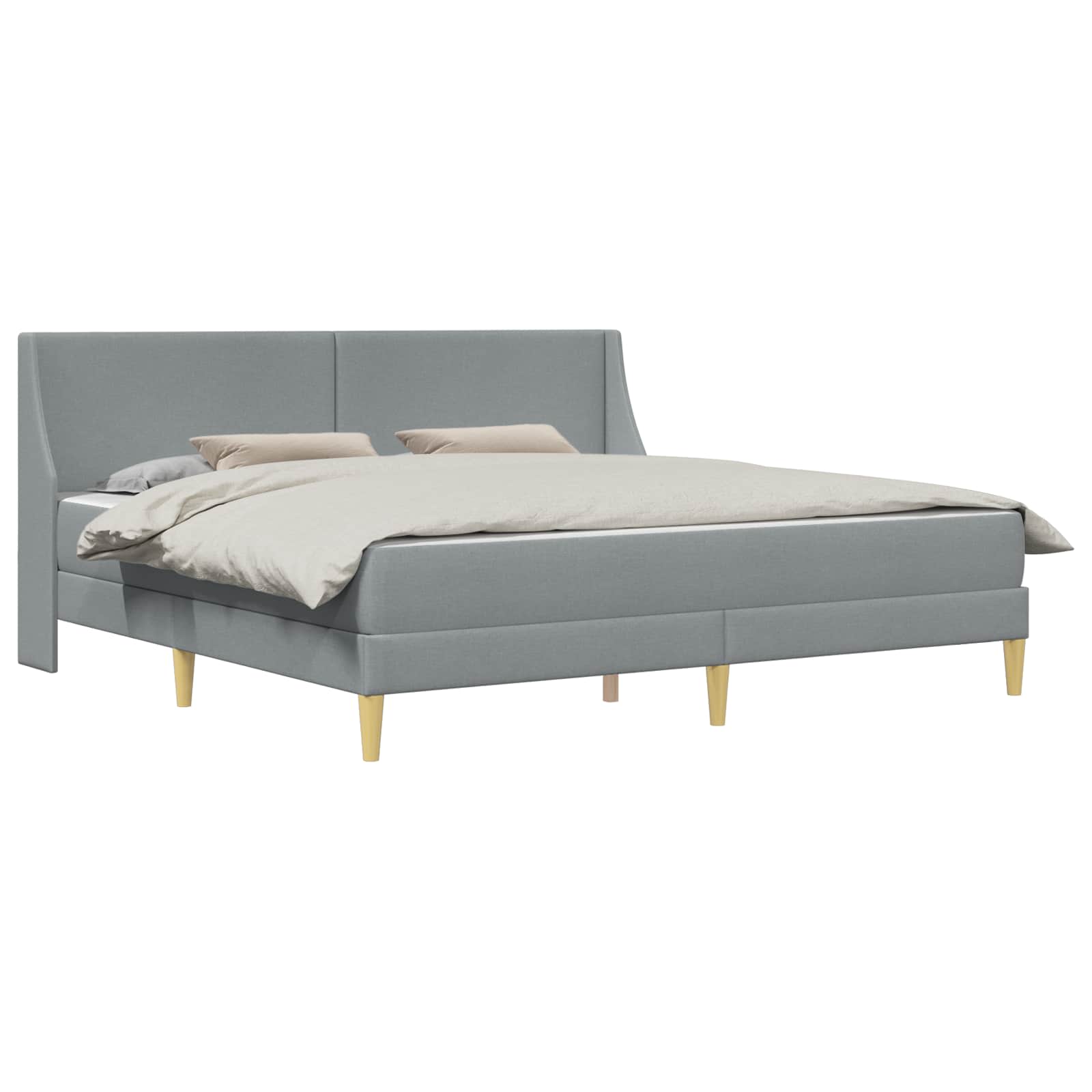 Estructura de cama con colchón Gris Claro 200 x 200 cm