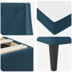 Estructura de cama con colchón Azul 100 x 200 cm Terciopelo
