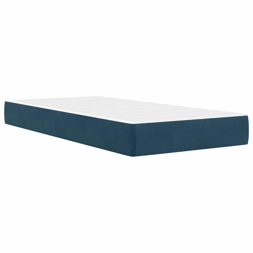 Estructura de cama con colchón Azul 100 x 200 cm Terciopelo