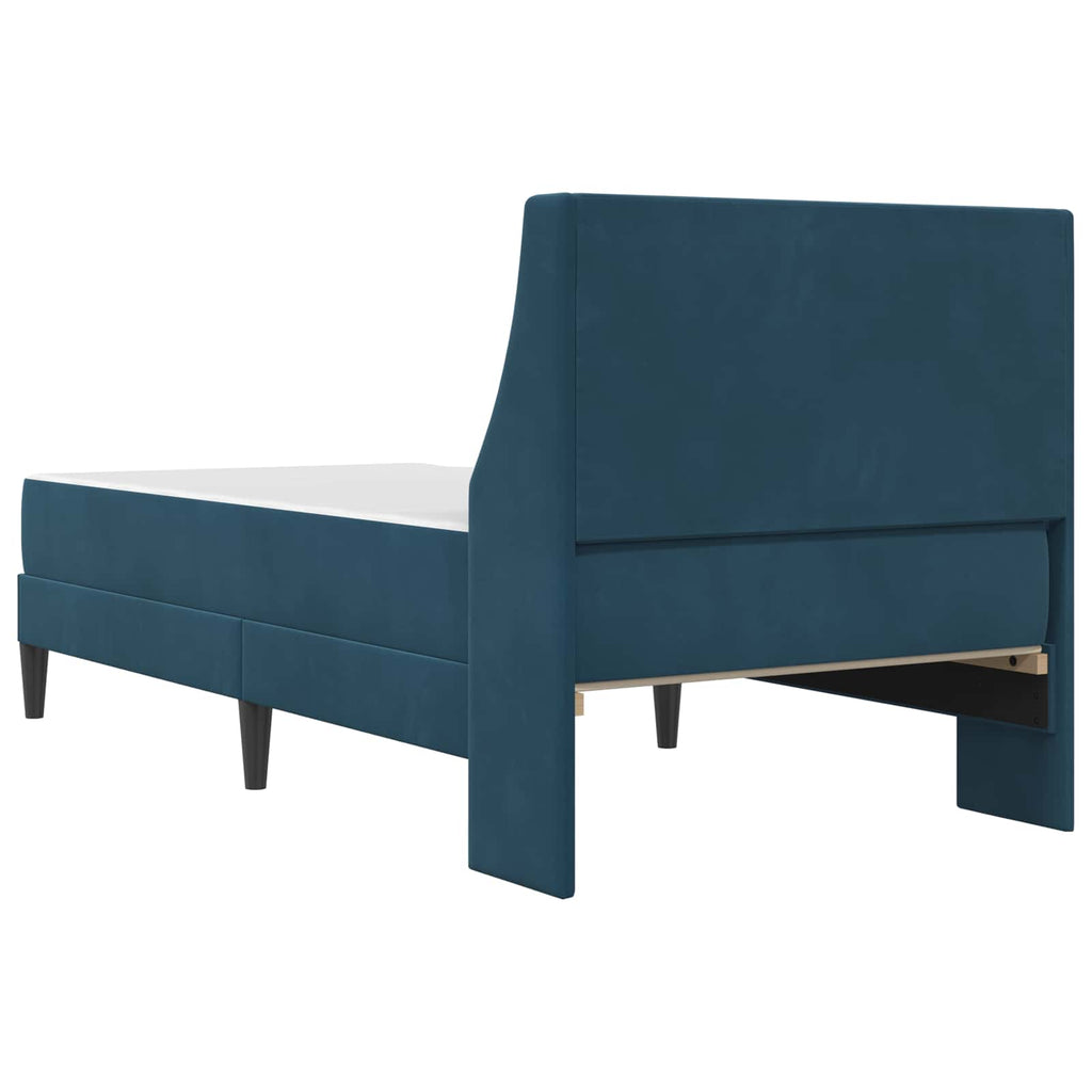 Estructura de cama con colchón Azul 100 x 200 cm Terciopelo