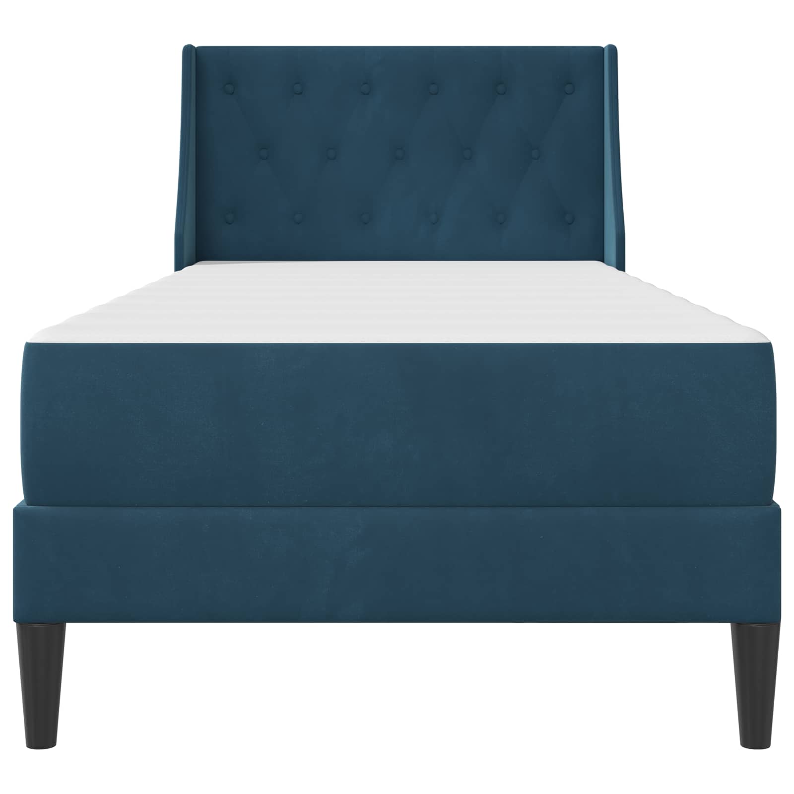 Estructura de cama con colchón Azul 100 x 200 cm Terciopelo