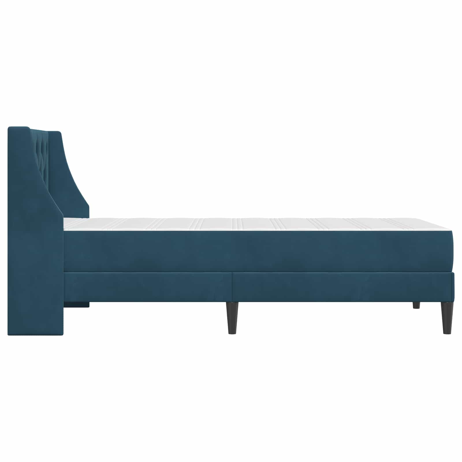 Estructura de cama con colchón Azul 100 x 200 cm Terciopelo