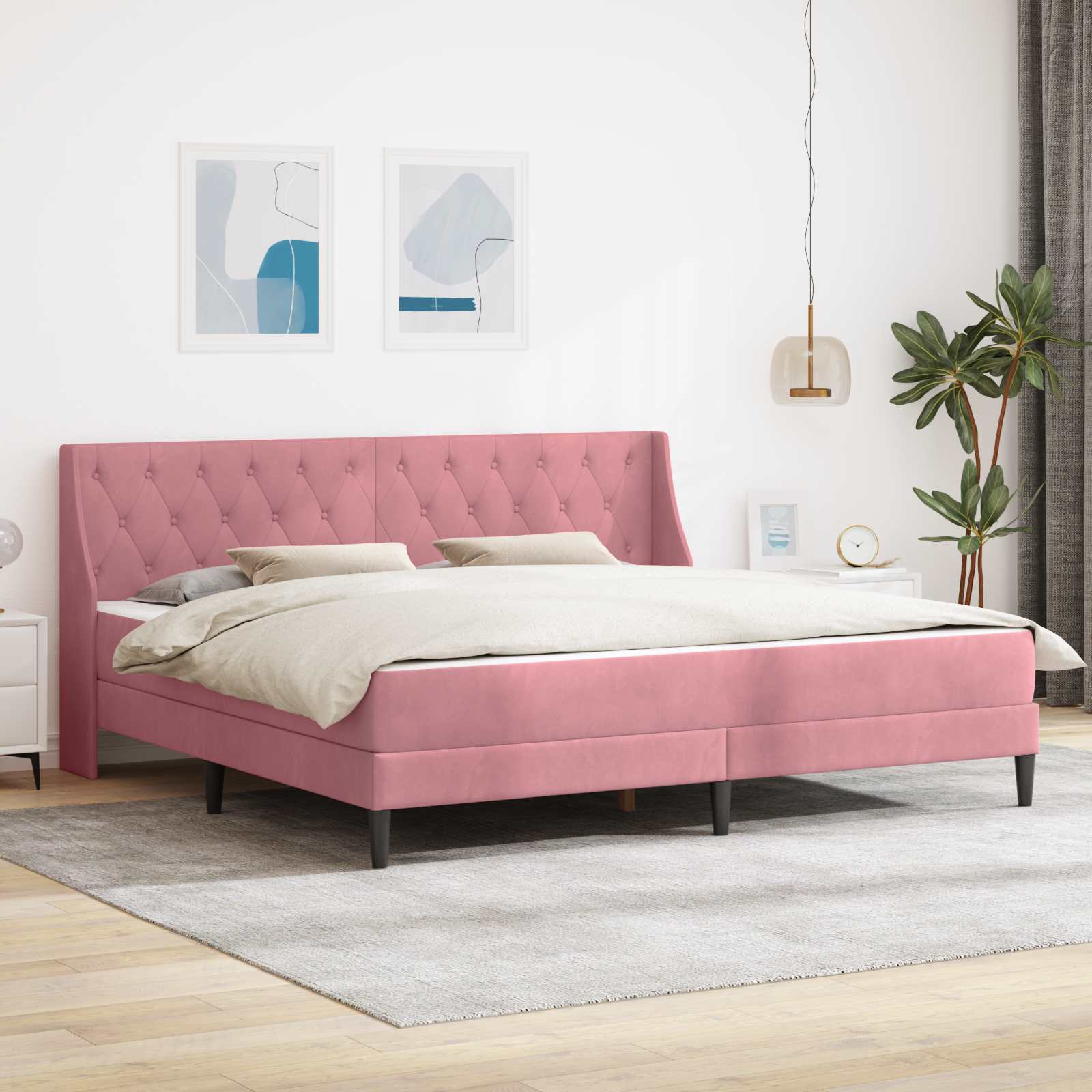 Bed Frame with Mattress Blue 100 x 200 cm Velvet