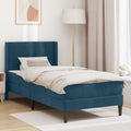 Estructura de cama con colchón Azul 100 x 200 cm Terciopelo