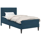 Estructura de cama con colchón Azul 100 x 200 cm Terciopelo