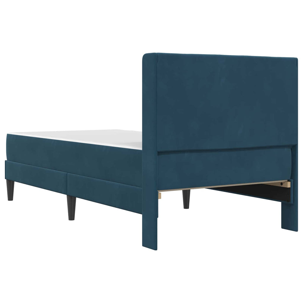 Estructura de cama con colchón Azul 100 x 200 cm Terciopelo