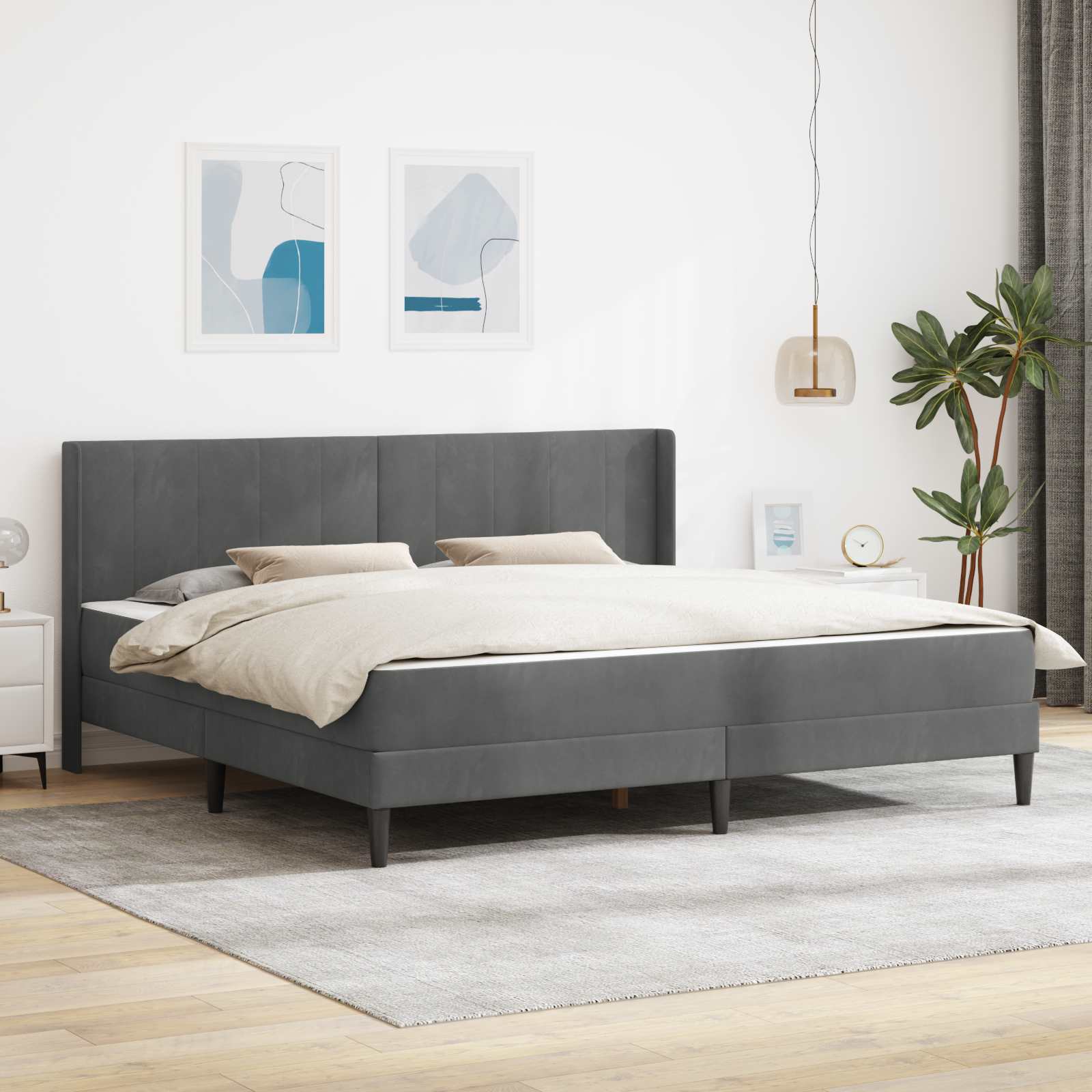 Estructura de cama con colchón Azul 100 x 200 cm Terciopelo