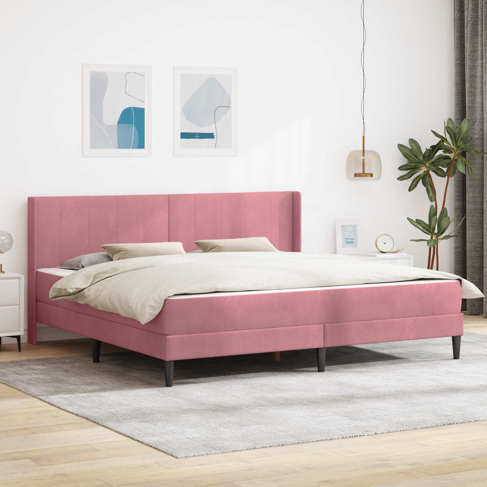 Estructura de cama con colchón Azul 100 x 200 cm Terciopelo