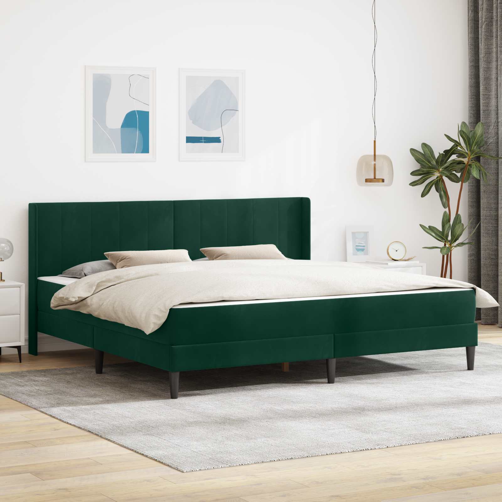 Estructura de cama con colchón Azul 100 x 200 cm Terciopelo