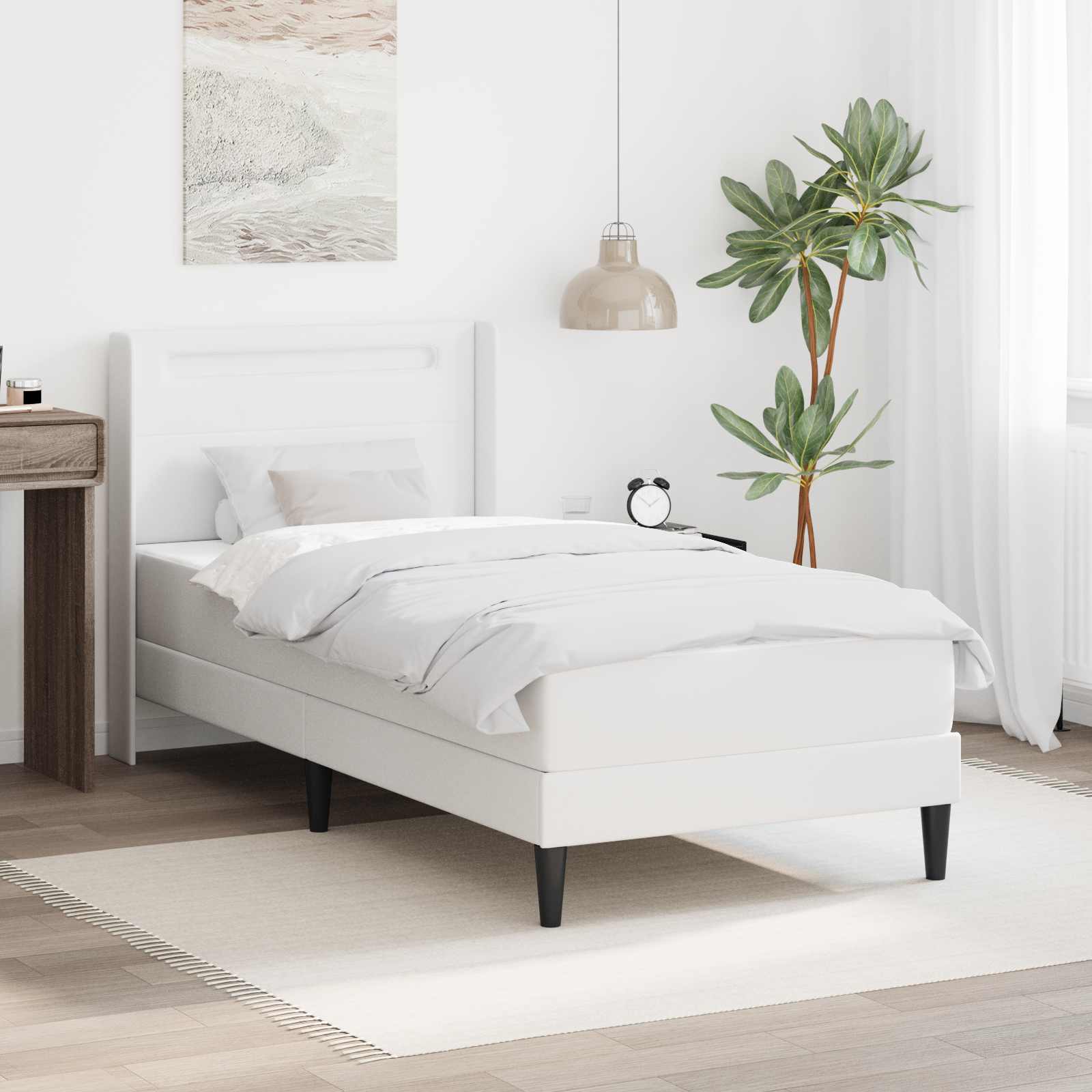 Estructura de cama con colchón Blanco 100 x 200 cm