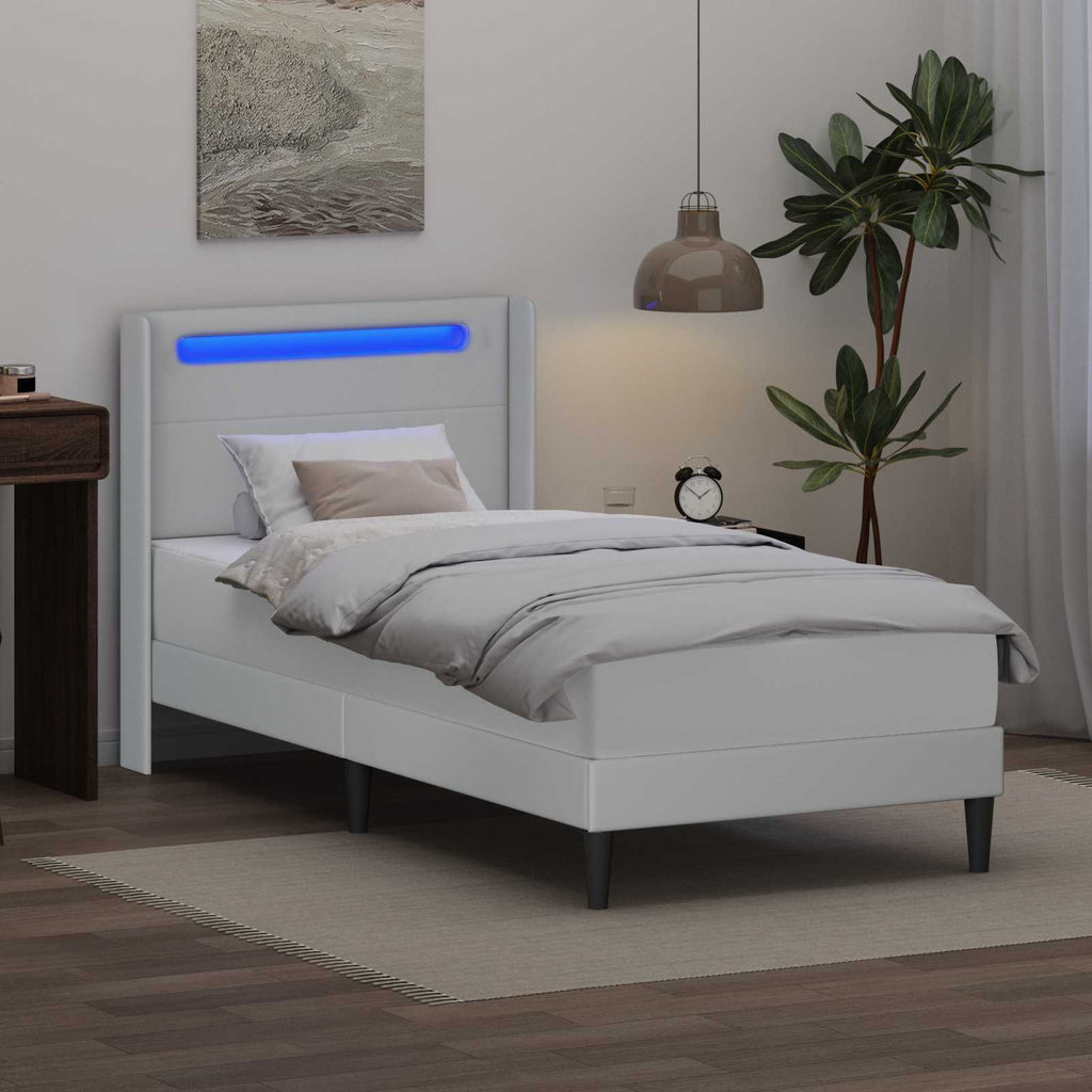 Estructura de cama con colchón Blanco 100 x 200 cm