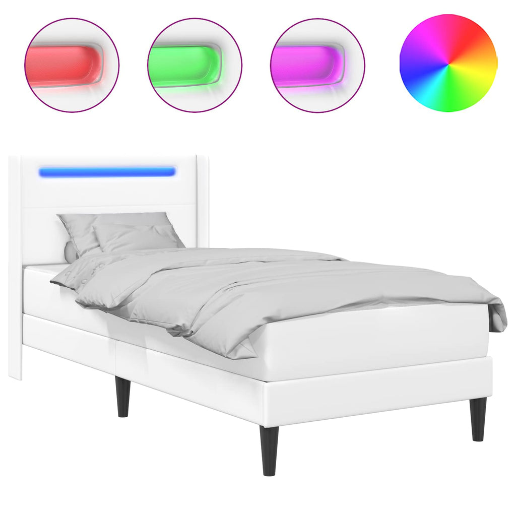 Estructura de cama con colchón Blanco 100 x 200 cm