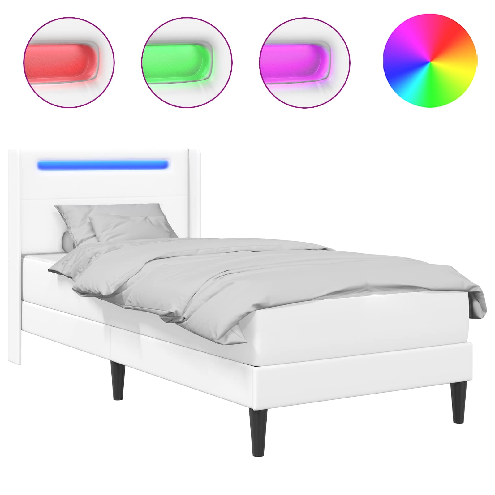 Estructura de cama con colchón Blanco 100 x 200 cm