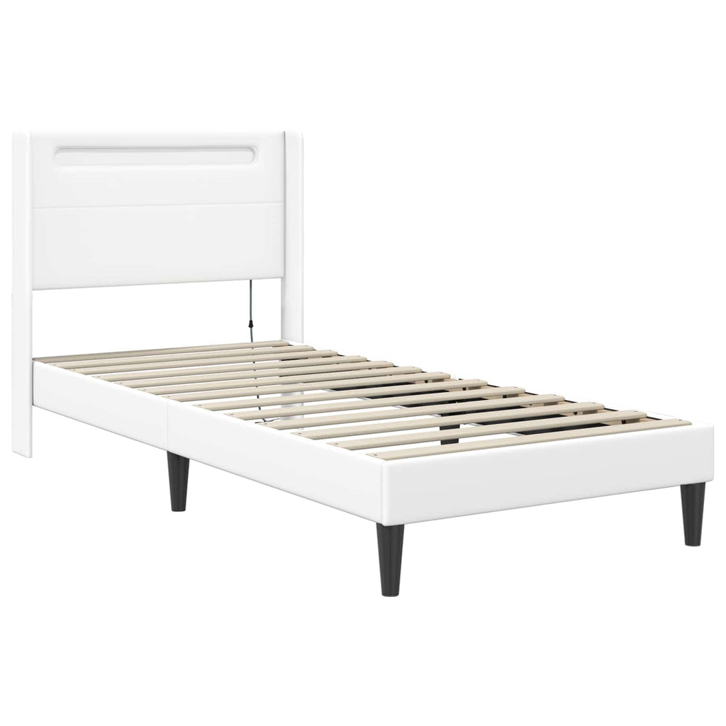 Estructura de cama con colchón Blanco 100 x 200 cm