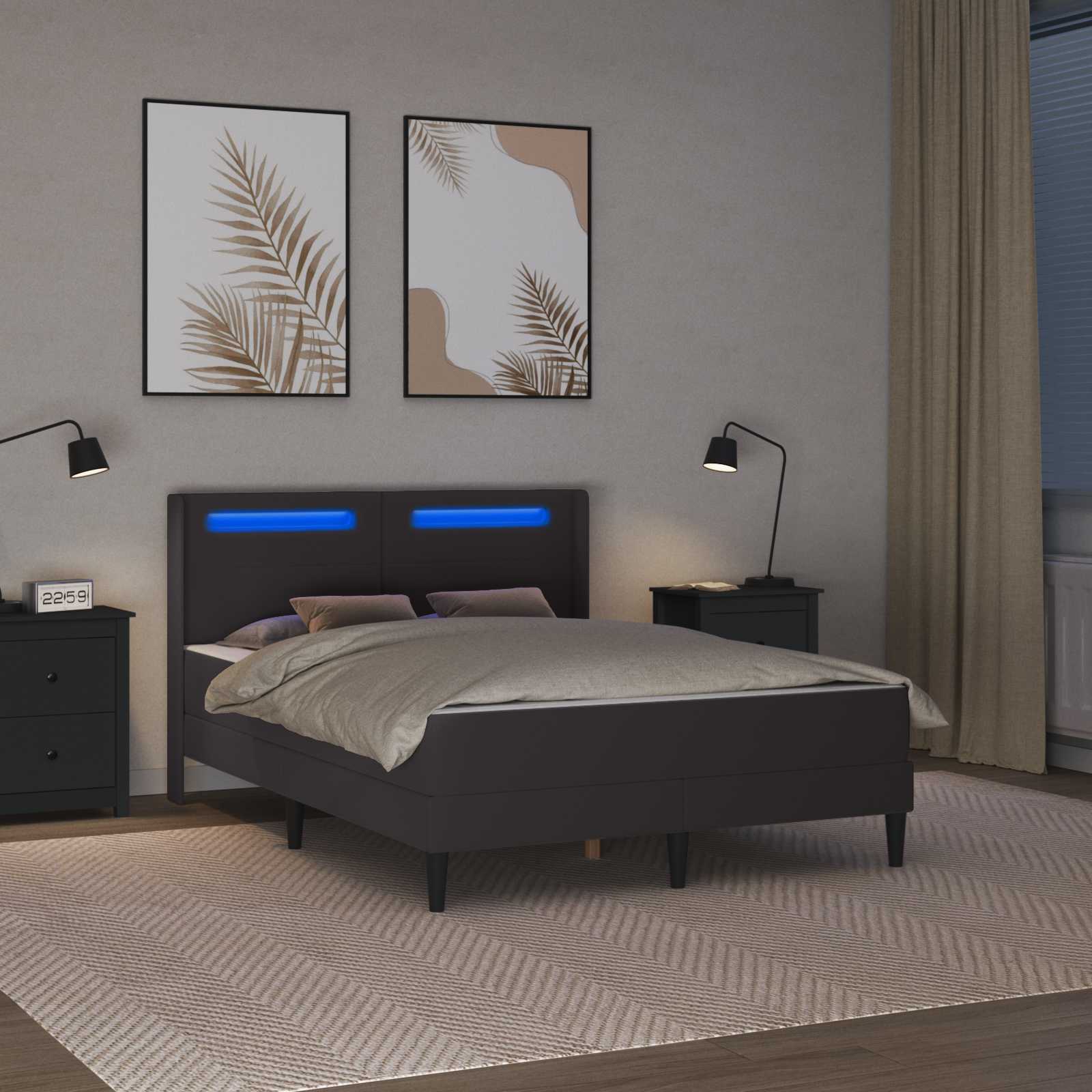 Estructura de cama con colchón Gris 120 x 190 cm