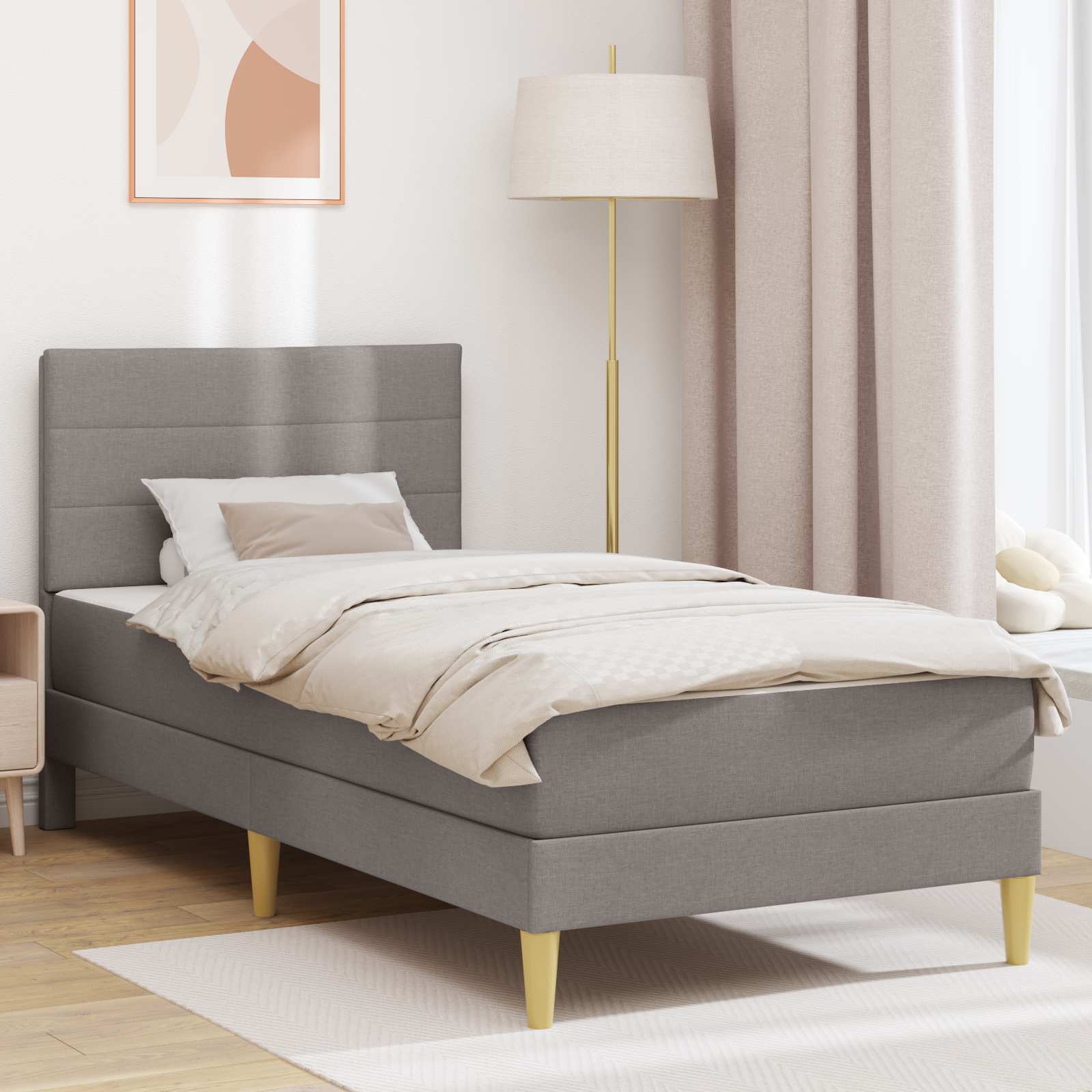 Estructura de cama 200 x 200 cm Taupé