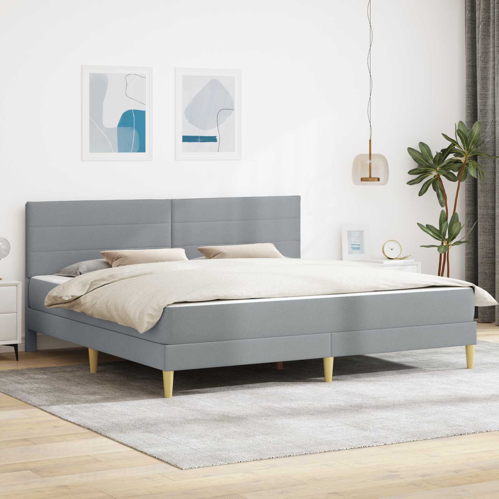 Estructura de cama 200 x 200 cm Taupé