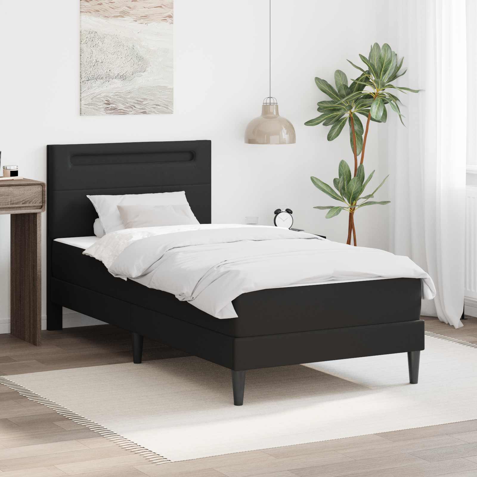 Estructura de cama Blanco 100 x 200 cm Cuero sintético
