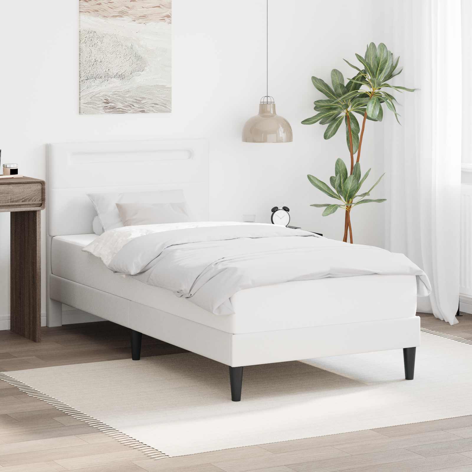 Estructura de cama Blanco 100 x 200 cm Cuero sintético