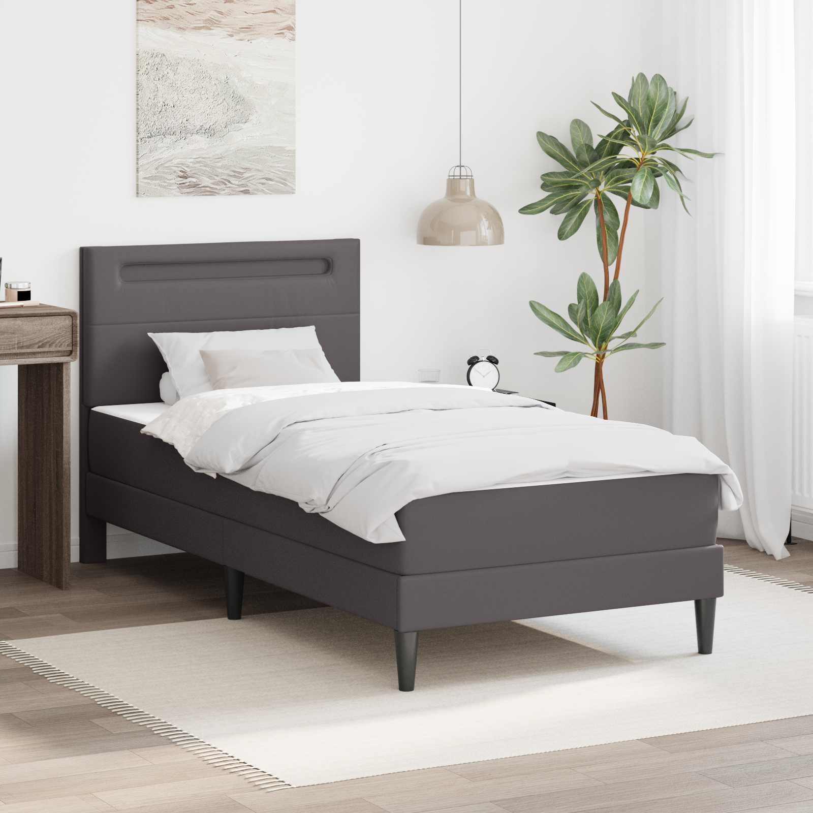 Estructura de cama Blanco 100 x 200 cm Cuero sintético