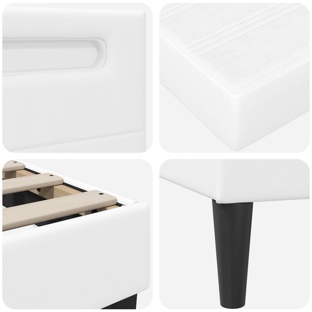 Estructura de cama Blanco 100 x 200 cm Cuero sintético
