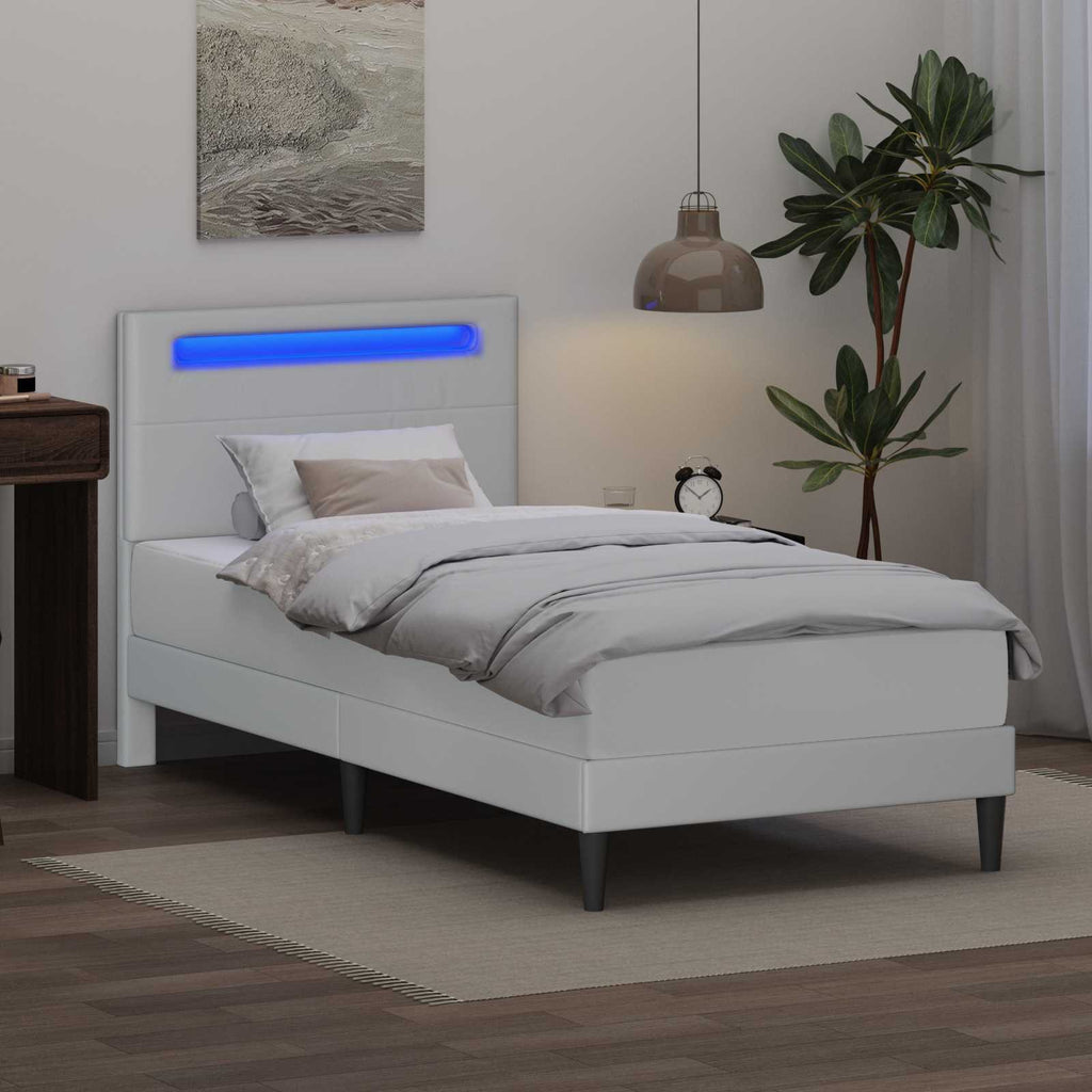 Estructura de cama Blanco 100 x 200 cm Cuero sintético