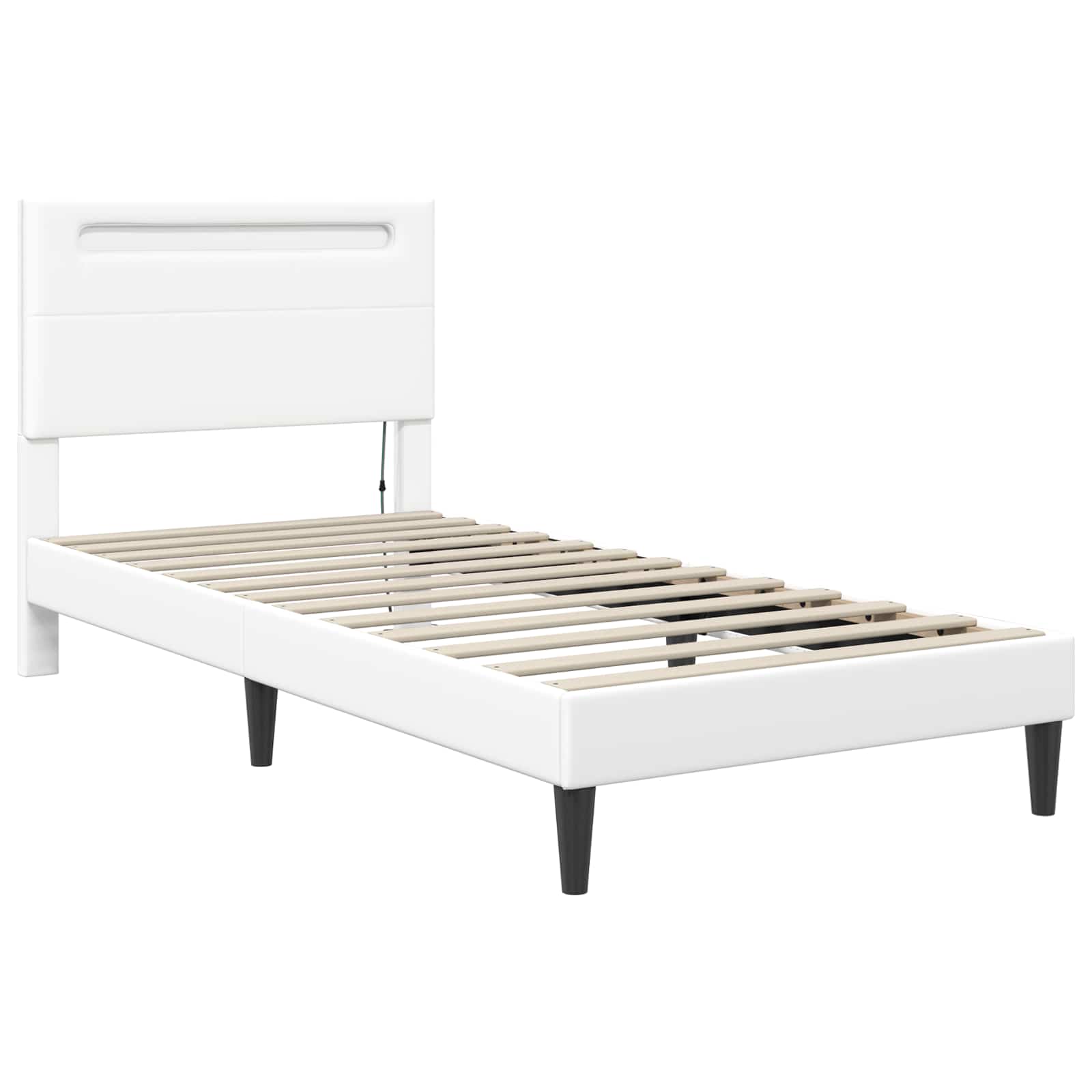 Estructura de cama Blanco 100 x 200 cm Cuero sintético