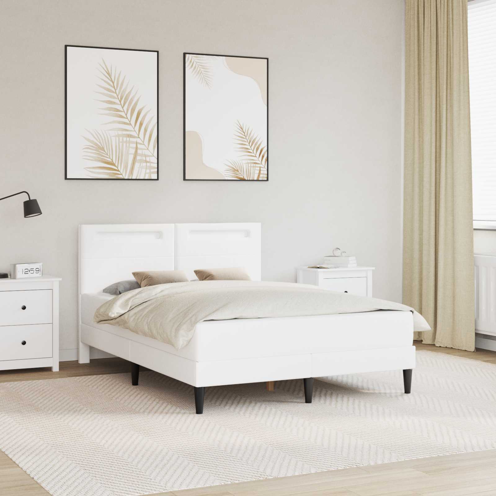 Estructura de cama Blanco 100 x 200 cm Cuero sintético