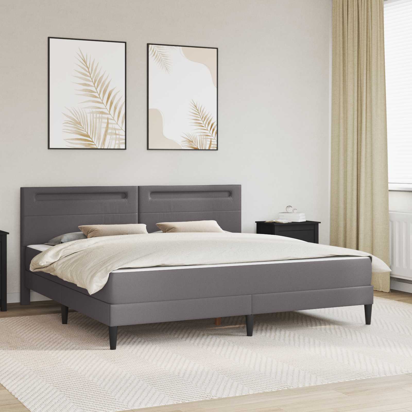 Estructura de cama Blanco 100 x 200 cm Cuero sintético