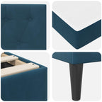 Estructura de cama con colchón Azul 100 x 200 cm Terciopelo