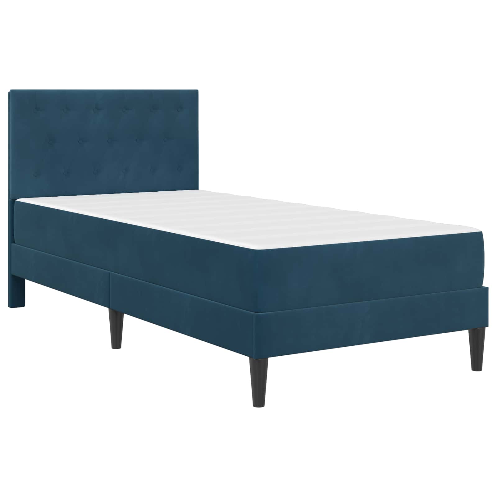 Estructura de cama con colchón Azul 100 x 200 cm Terciopelo