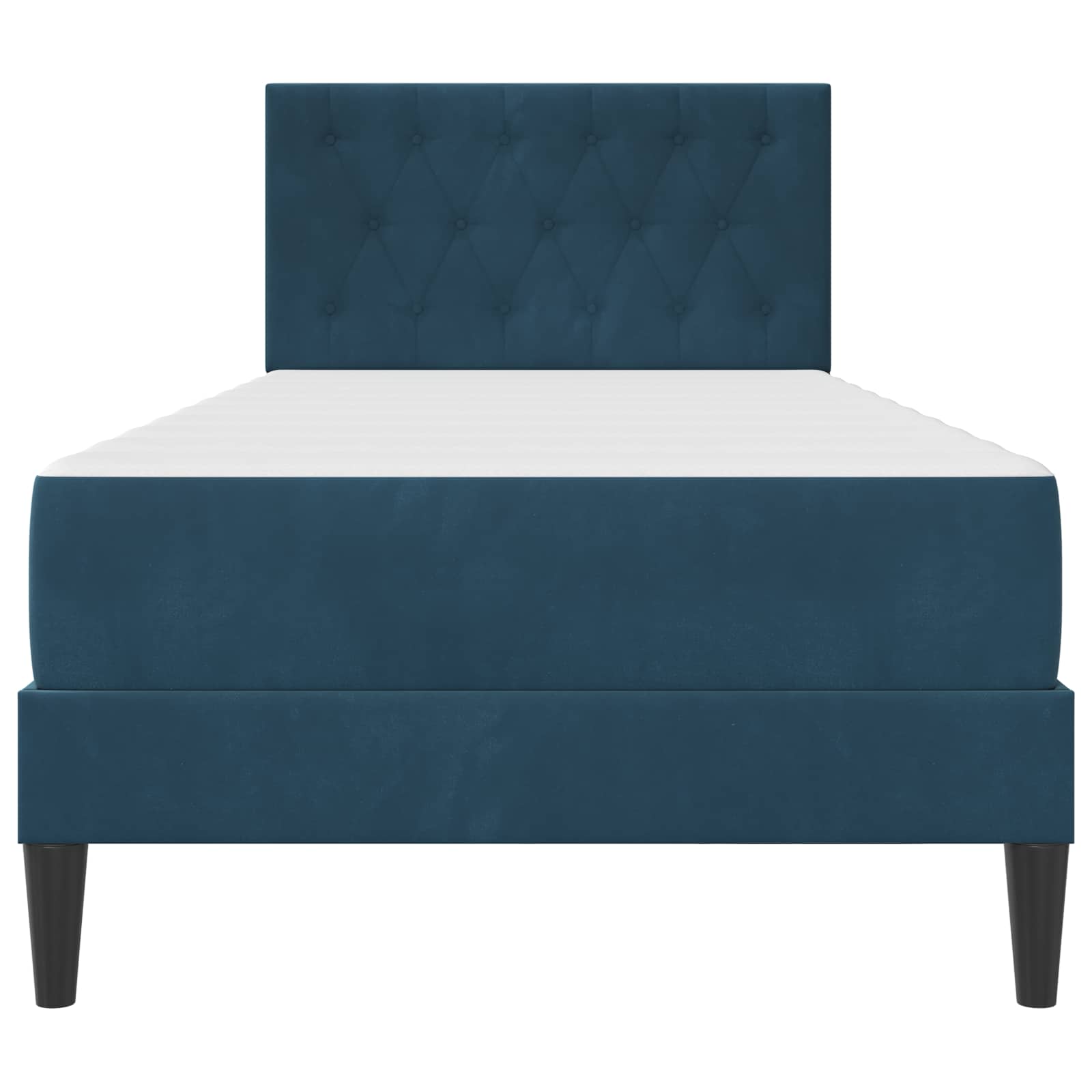 Estructura de cama con colchón Azul 100 x 200 cm Terciopelo