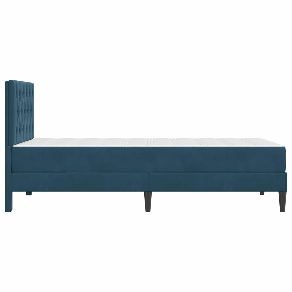 Estructura de cama con colchón Azul 100 x 200 cm Terciopelo