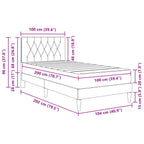 Estructura de cama con colchón Azul 100 x 200 cm Terciopelo