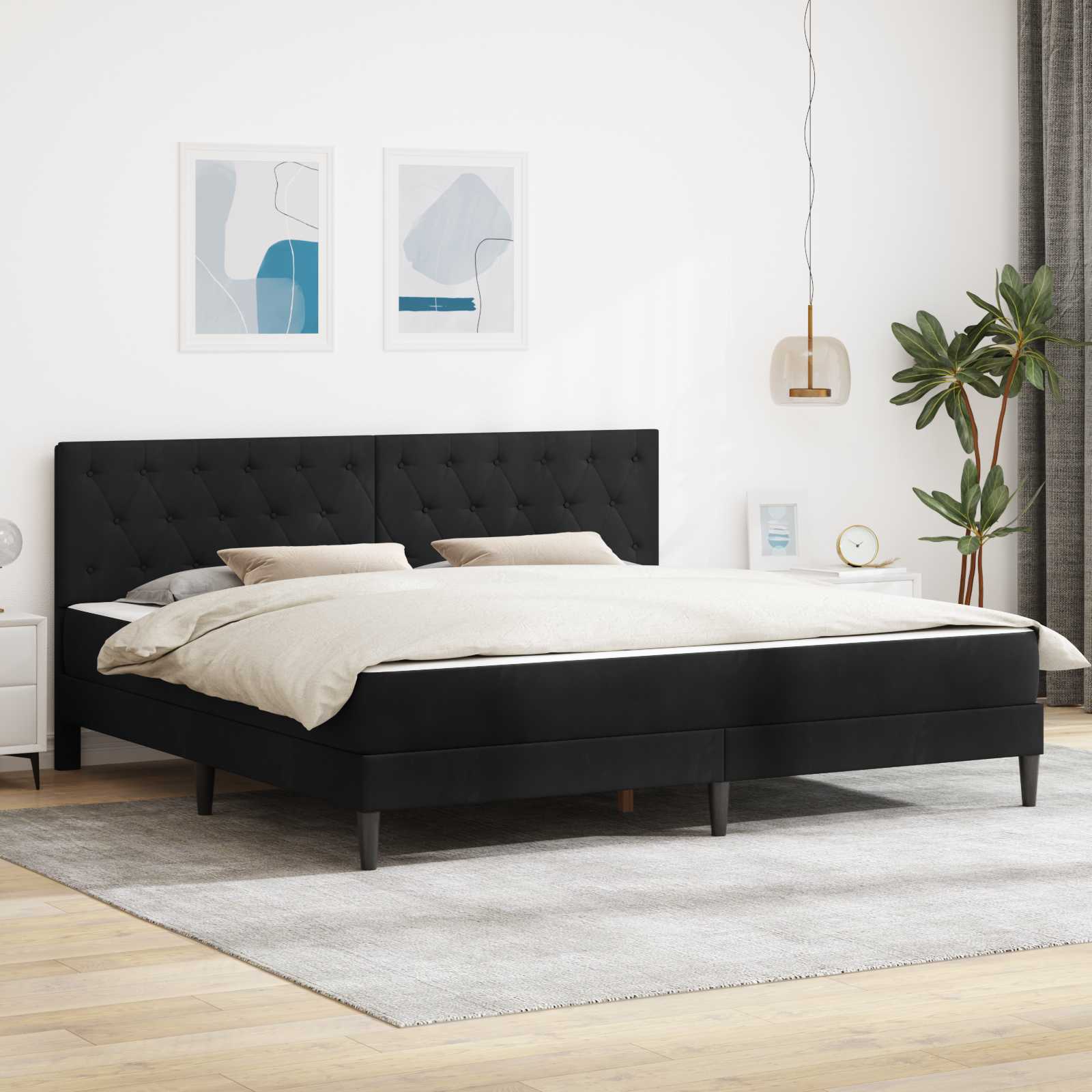 Blue Bed Frame with Mattress 100 x 200 cm Velvet