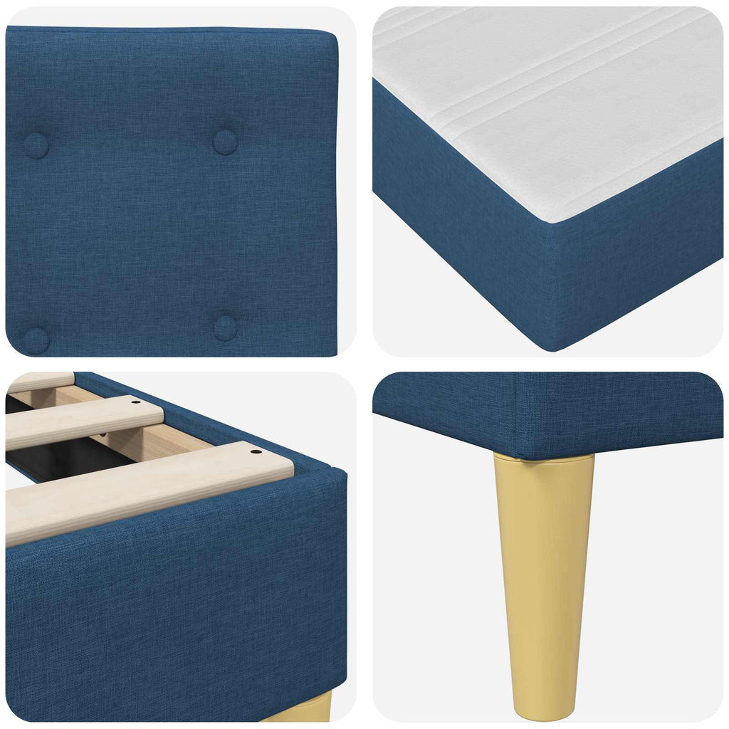 Estructura de cama con colchón Azul 100 x 200 cm tela