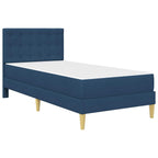 Estructura de cama con colchón Azul 100 x 200 cm tela