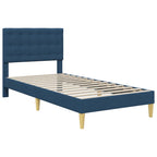 Estructura de cama con colchón Azul 100 x 200 cm tela