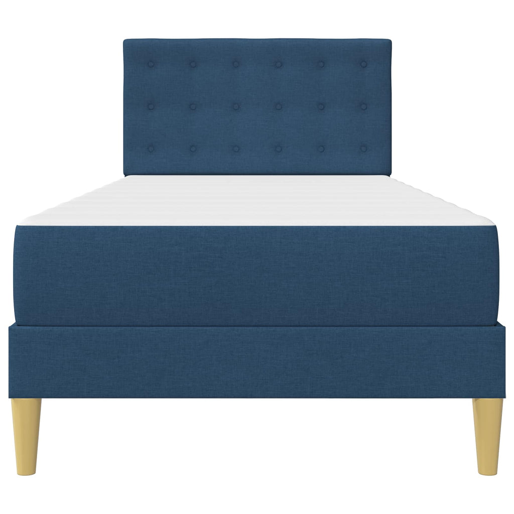 Estructura de cama con colchón Azul 100 x 200 cm tela