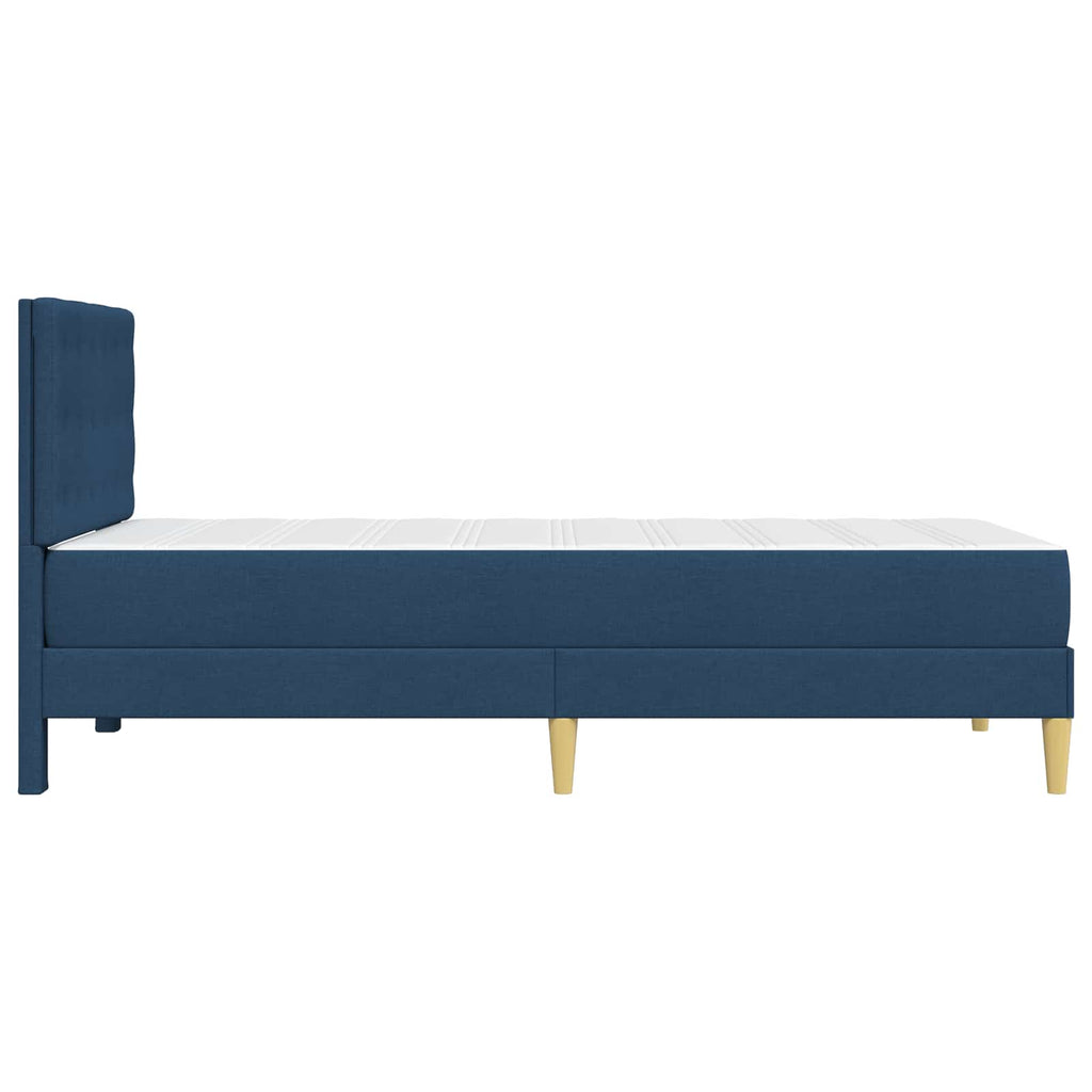 Estructura de cama con colchón Azul 100 x 200 cm tela