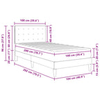 Estructura de cama con colchón Azul 100 x 200 cm tela