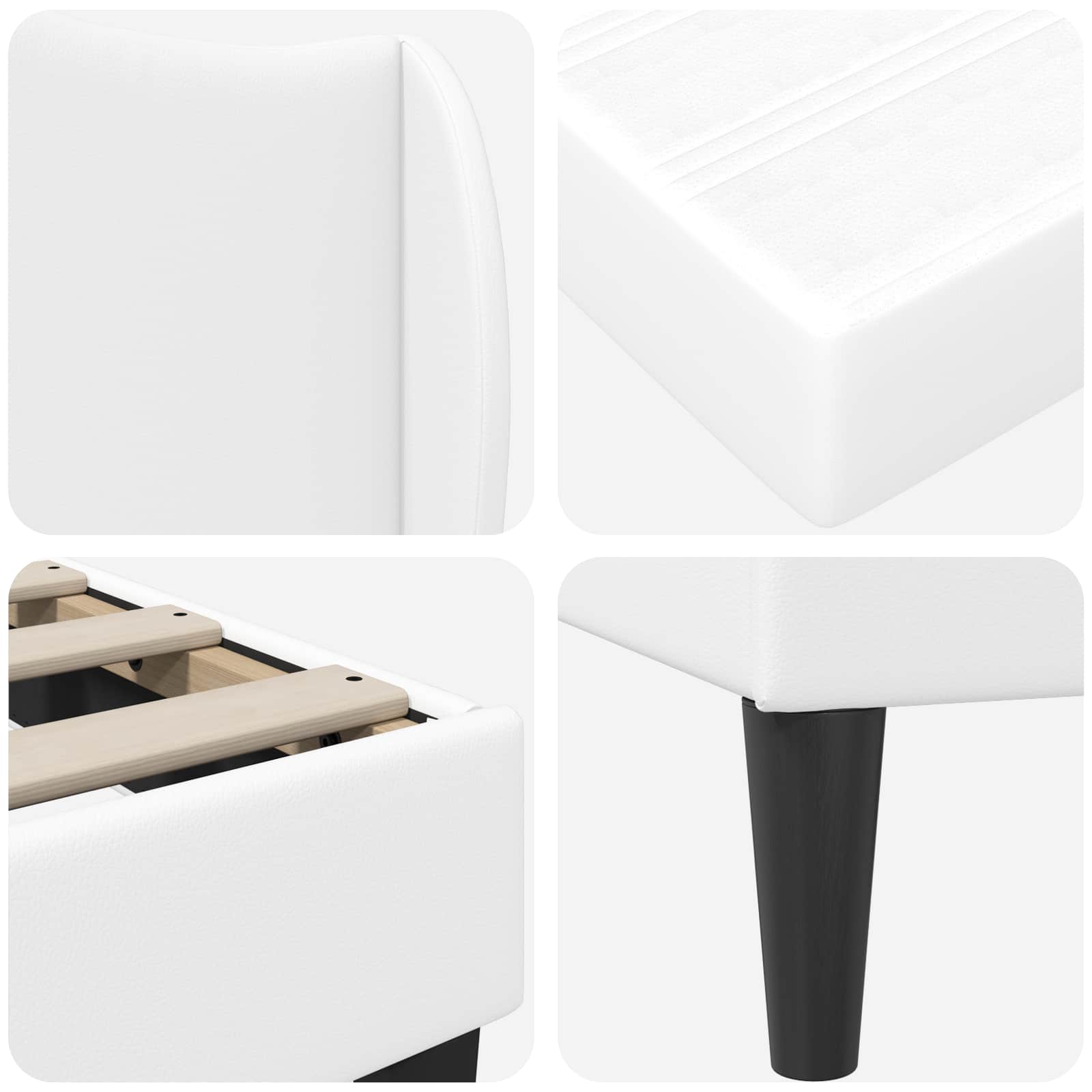 Estructura de cama Blanco 100 x 200 cm Cuero sintético