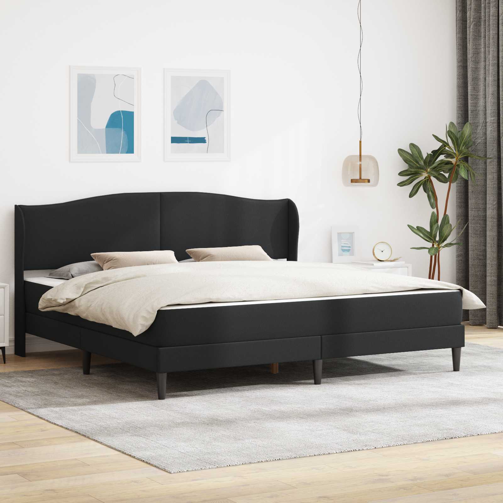 Estrutura de cama Branco 100 x 200 cm Couro sintético